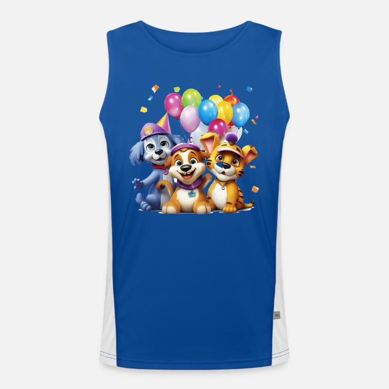 Ballonfreunde Hunde Trio Funktionelles Kontrast-Tank Top für Männer 