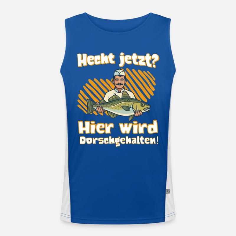 Hecht Jetzt? Hier wird Dorsch gehalten! Funktionelles Kontrast-Tank Top für Männer 