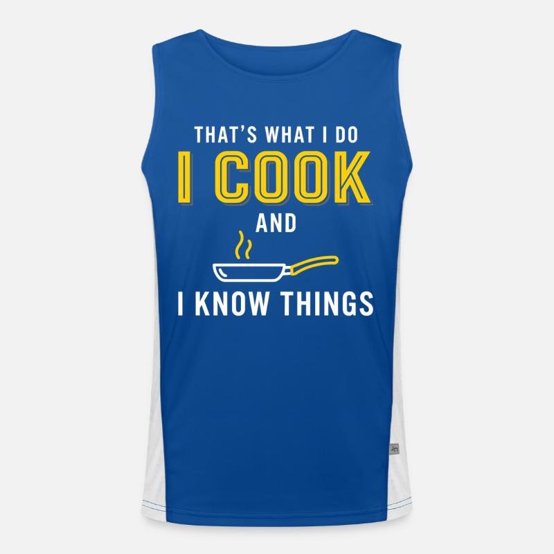 Cooking Is My Skill Küchen Spruch Design Funktionelles Kontrast-Tank Top für Männer 
