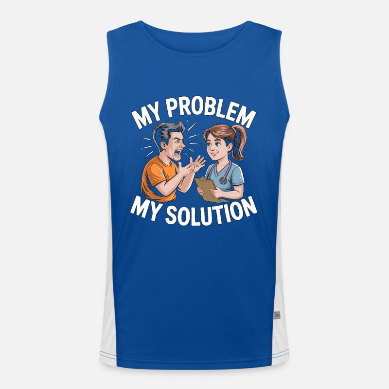 Pediatric OT My Problem My Solution Pictogram Mom Funktionelles Kontrast-Tank Top für Männer 