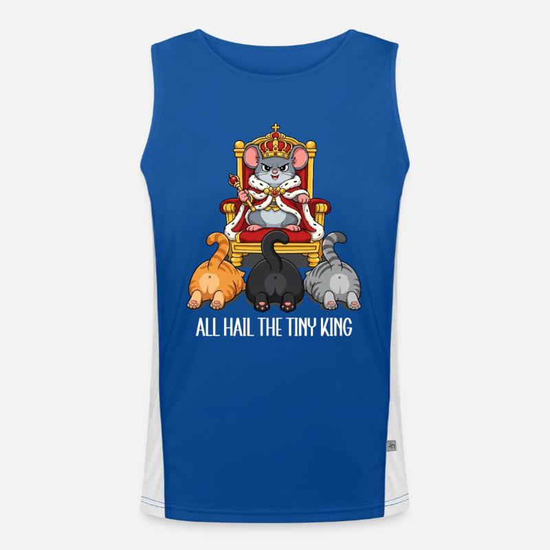 Tiny Mouse King Cats Cartoon Men's Functional Contrast Tank Top 