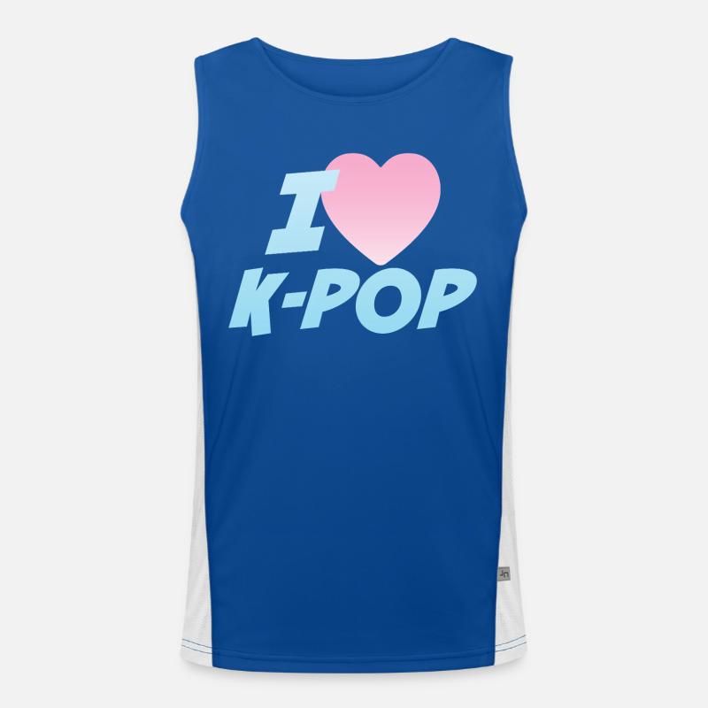 Ich liebe K-Pop Funktionelles Kontrast-Tank Top für Männer 