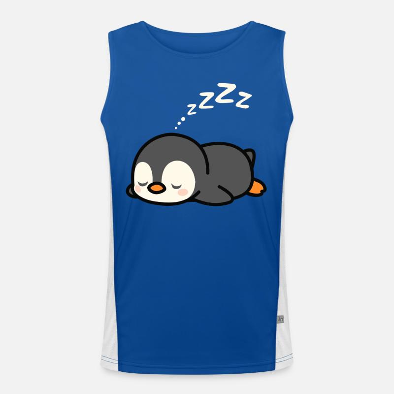 Süßes Pinguin-Nickerchen Funktionelles Kontrast-Tank Top für Männer 