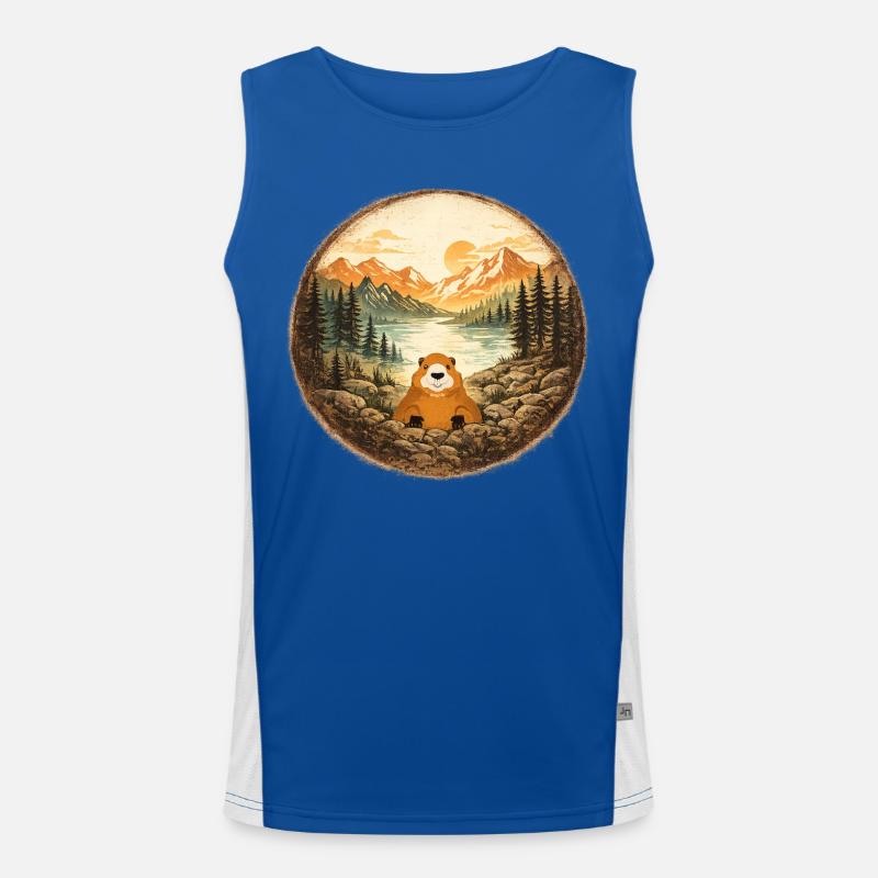 Berg des Marmottierwaldsees Funktionelles Kontrast-Tank Top für Männer 