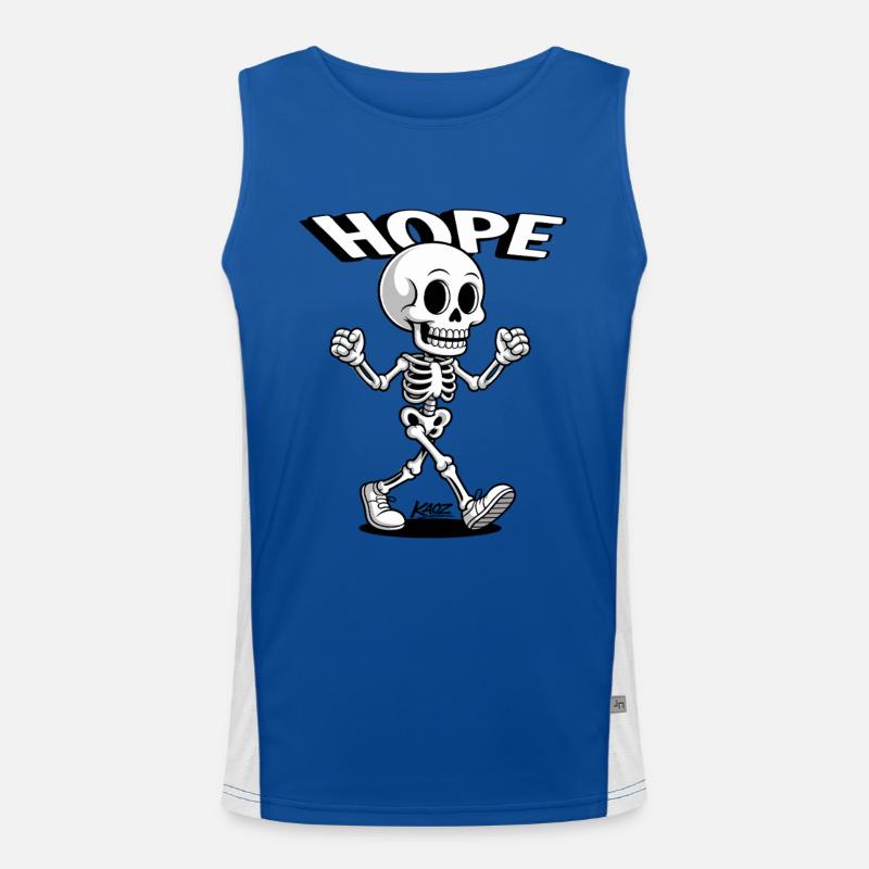 Hope Skeleton Stride - Men's Functional Contrast Tank Top  - royal/white