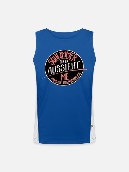 Schlimmer als es aussieht, ME  - Funktionelles Kontrast-Tank Top für Männer  - Royal/Weiß - Vorne