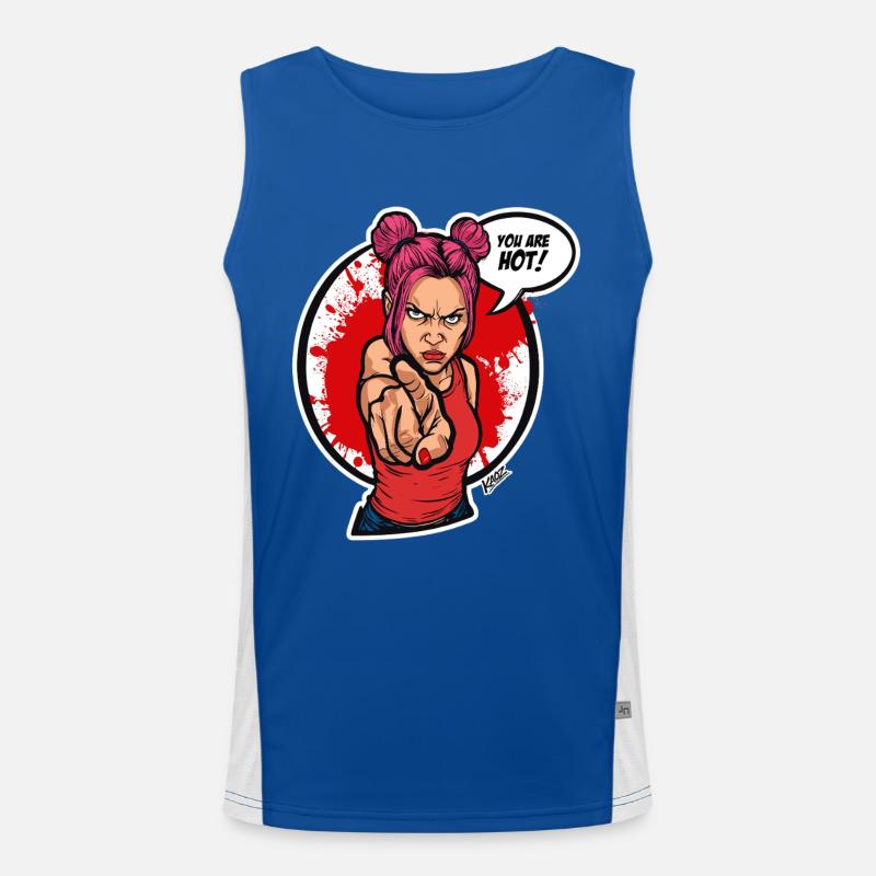 Pointing Power Diva Funktionelles Kontrast-Tank Top für Männer 