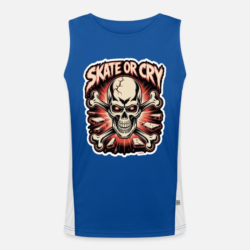 Design de t-shirt Skate or Cry Skull Débardeur respirant contrasté Homme 