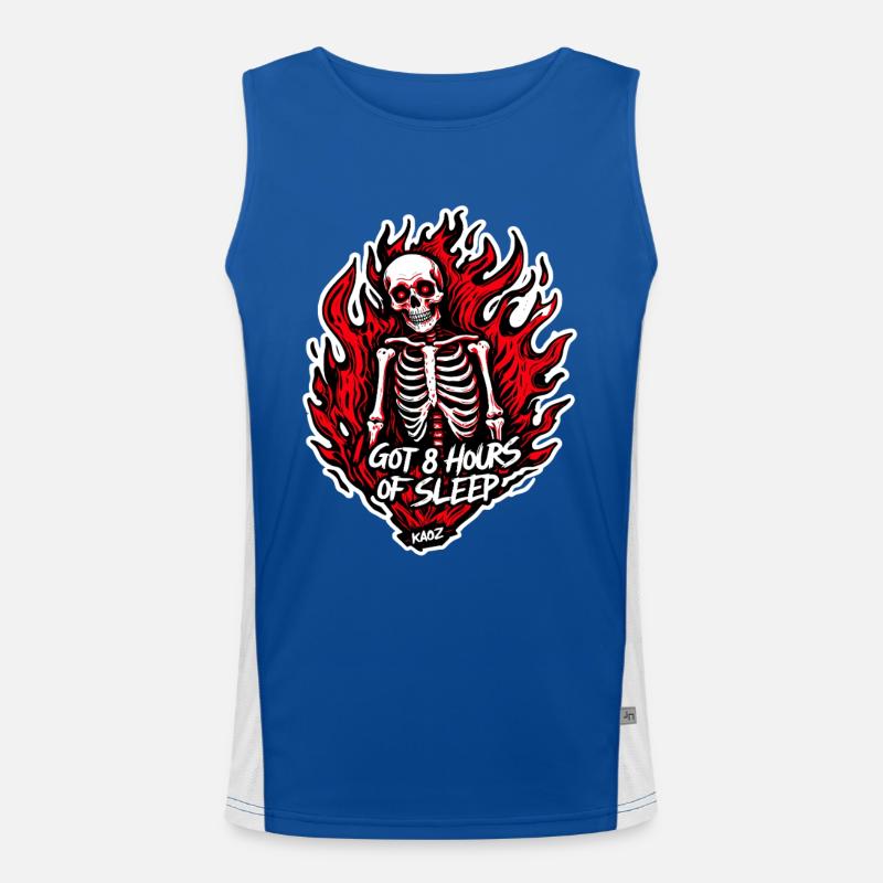 Squelette de feu avec 8 heures de sommeil Débardeur respirant contrasté Homme 