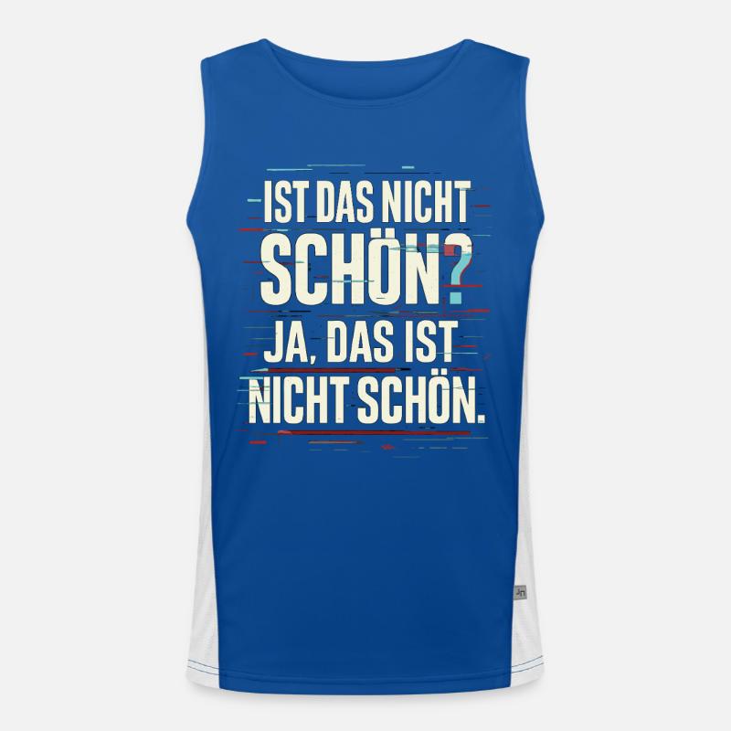 Ist-das-nicht-schön Glitchspruch Funktionelles Kontrast-Tank Top für Männer 