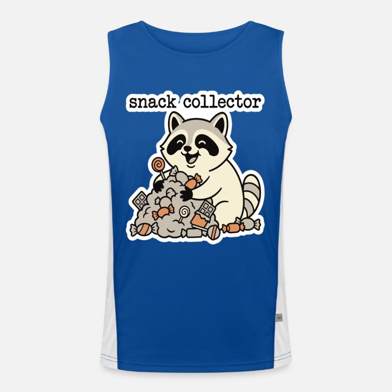 Snack Collector Waschbär Motiv Funktionelles Kontrast-Tank Top für Männer 