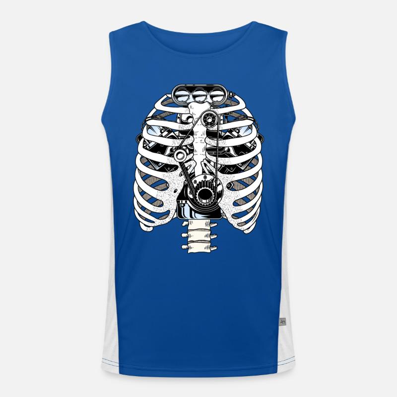 Biomech Ribcage-Motormechaniker Funktionelles Kontrast-Tank Top für Männer 