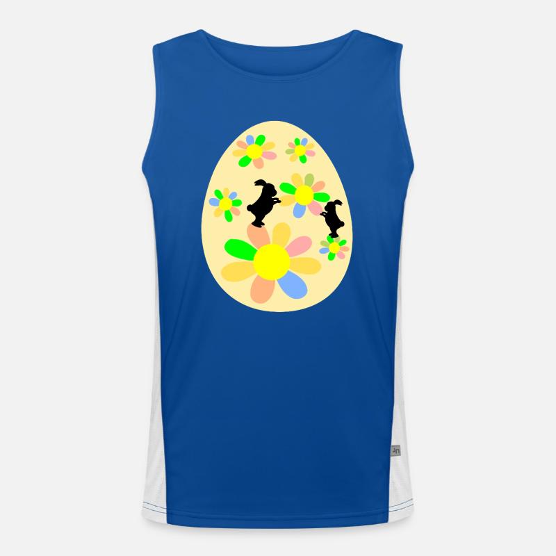 Easter Eggs Easter Bunny - Men's Functional Contrast Tank Top  - royal/white