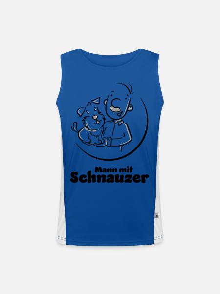 Mann mit Schnauzer (Oberlippenbart) - Funktionelles Kontrast-Tank Top für Männer  - Royal/Weiß