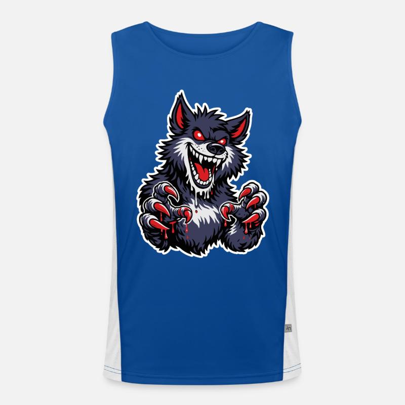 Werewolf with red claws Men's Functional Contrast Tank Top 