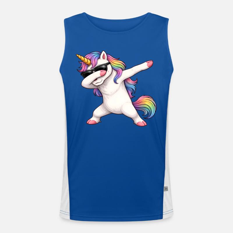 Dabbing Unicorn - Men's Functional Contrast Tank Top  - royal/white