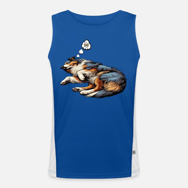 Australian Shepherd Aussie Aussie Owners Aussies - Men's Functional Contrast Tank Top  - royal/white