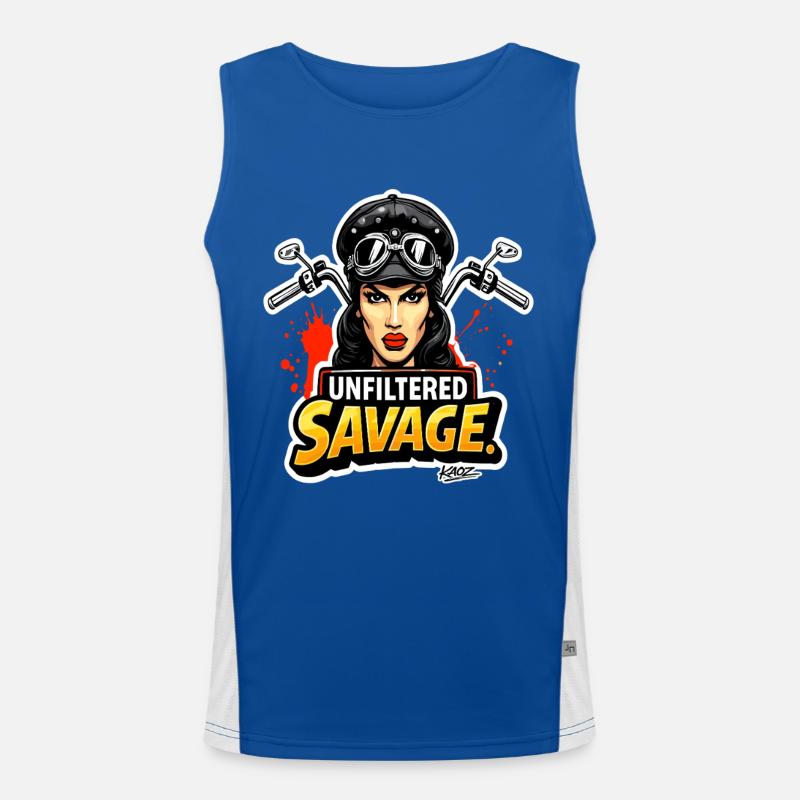 Ungefilterte wilde Biker-Kunst Funktionelles Kontrast-Tank Top für Männer 