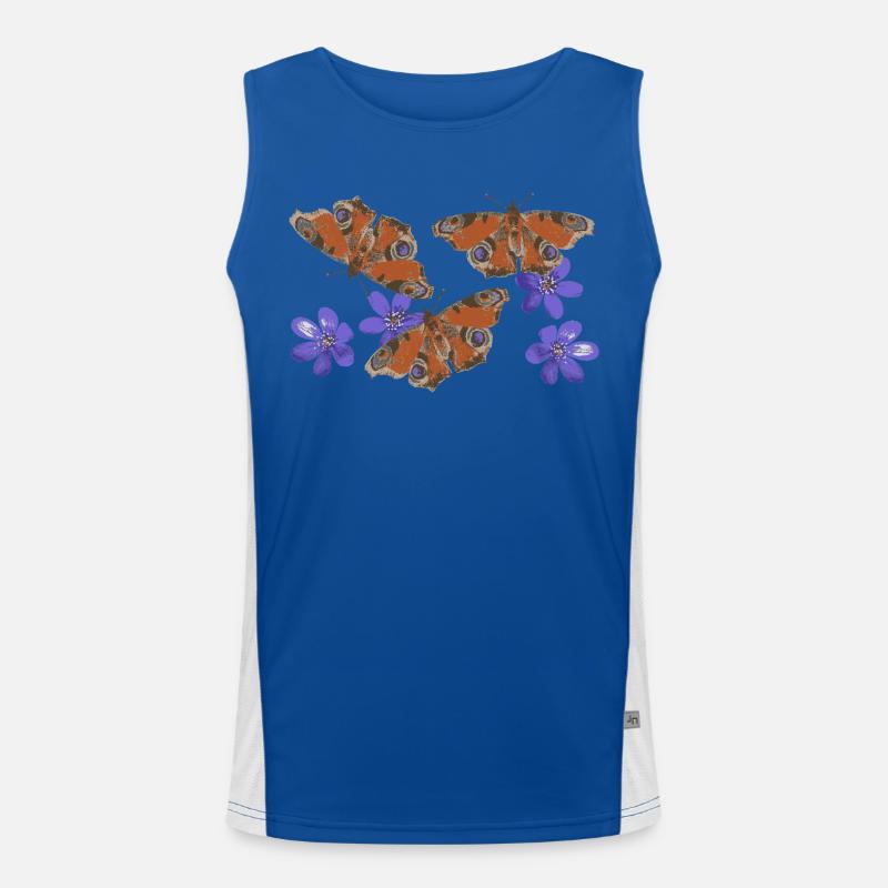  Pfauenauge Schmetterlinge Leberblümchen retro 3 Funktionelles Kontrast-Tank Top für Männer 