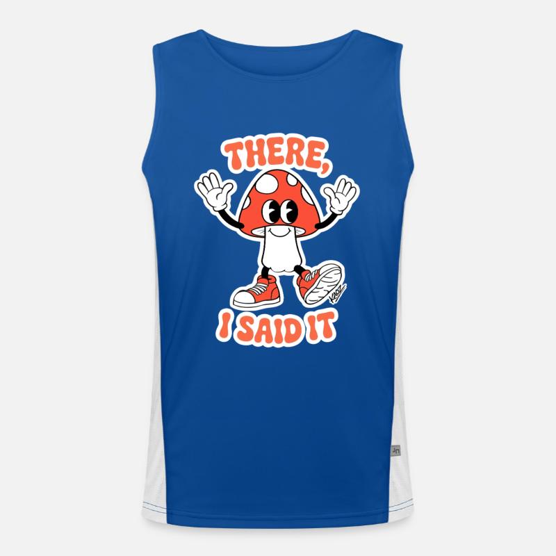 There, I Said It Mushroom - Men's Functional Contrast Tank Top  - royal/white