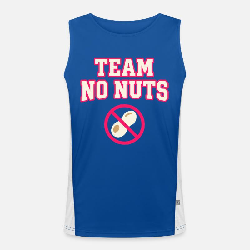 Team No Nuts mit Erdnuss Symbol Funktionelles Kontrast-Tank Top für Männer 