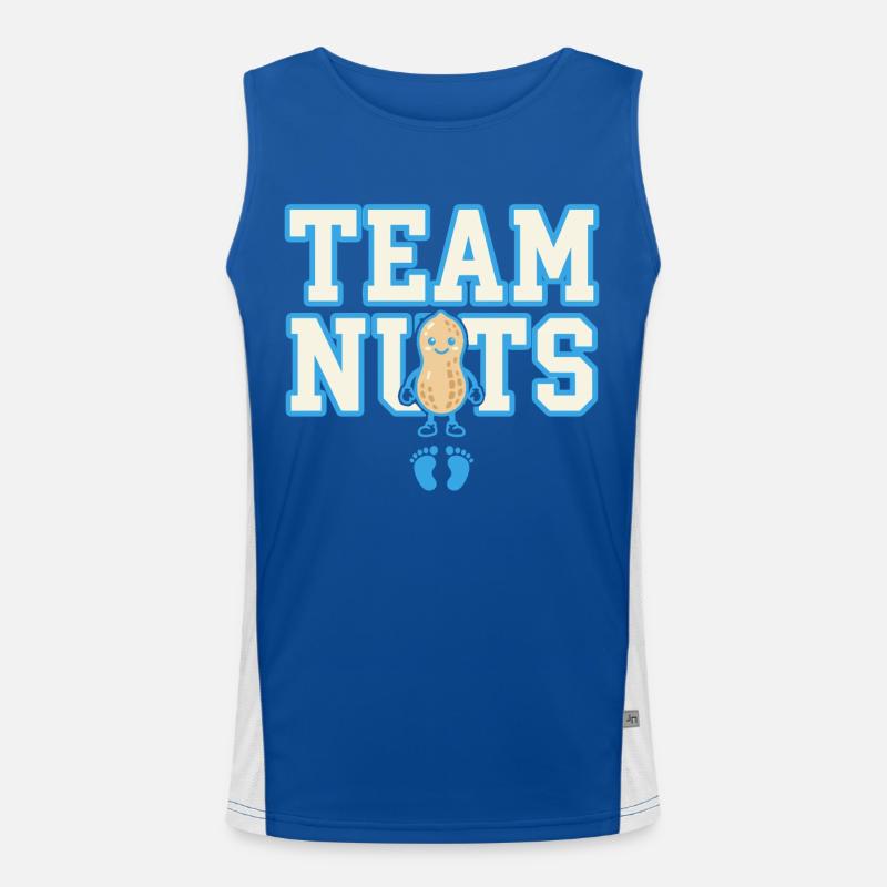 Team Nuts Erdnuss Design Funktionelles Kontrast-Tank Top für Männer 