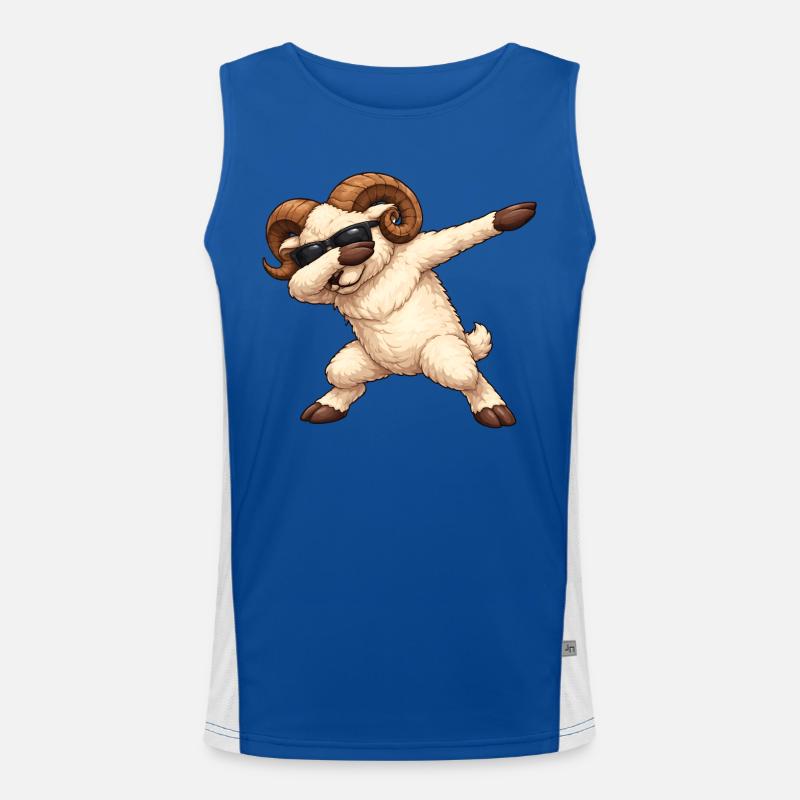 Dabbing Widder Funktionelles Kontrast-Tank Top für Männer 