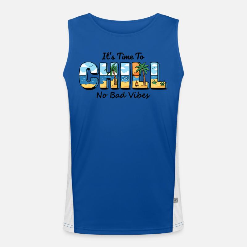 Chill Beach Sonnenbriefe Funktionelles Kontrast-Tank Top für Männer 