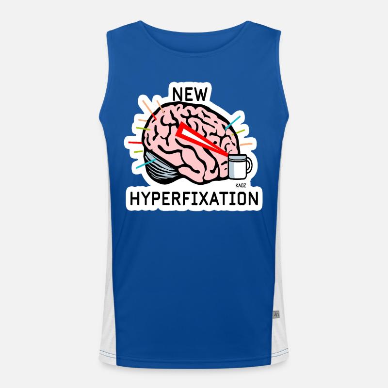 Hyperfix Brain Laser - Men's Functional Contrast Tank Top  - royal/white