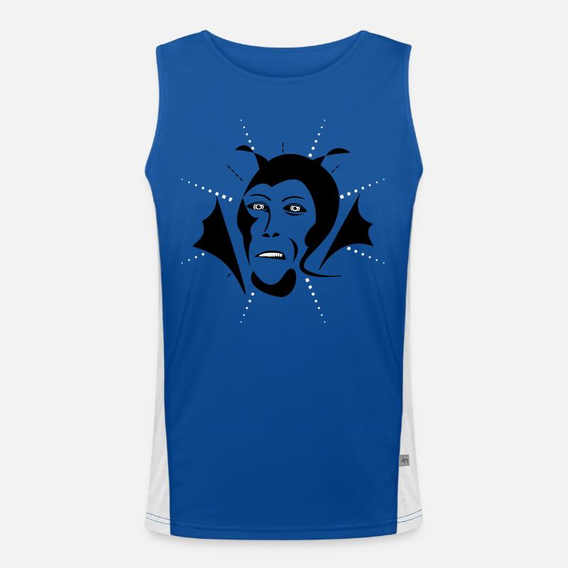 Devil - Men's Functional Contrast Tank Top  - royal/white