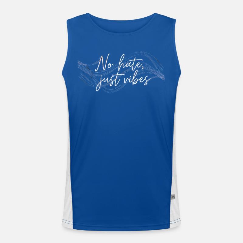 No Hate Just Vibes Funktionelles Kontrast-Tank Top für Männer 