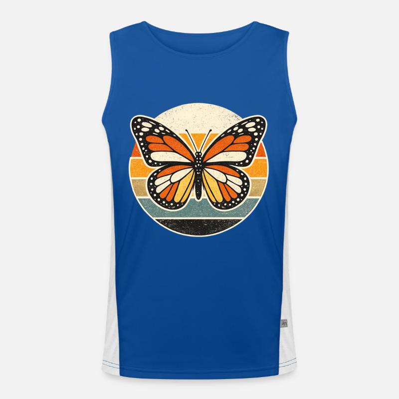 Butterfly Retro Sunset Men's Functional Contrast Tank Top 