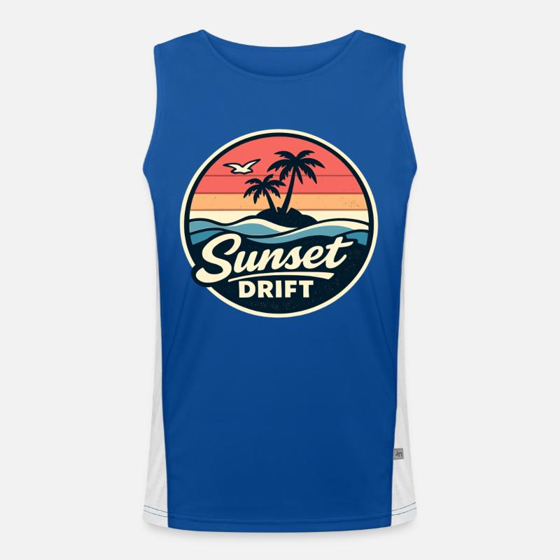 Sunset Drift Funktionelles Kontrast-Tank Top für Männer 