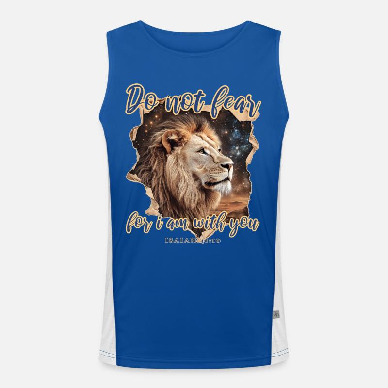 Löwe Christlich Funktionelles Kontrast-Tank Top für Männer 