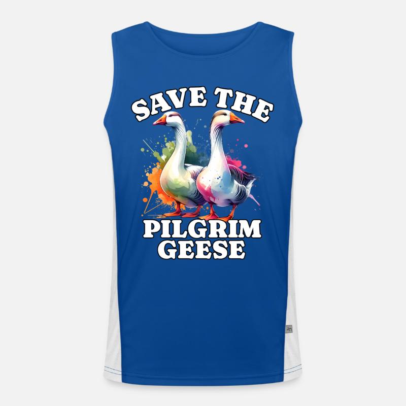 Pilgrim Gans Save Pilgrim Goose - Men's Functional Contrast Tank Top - royal/white