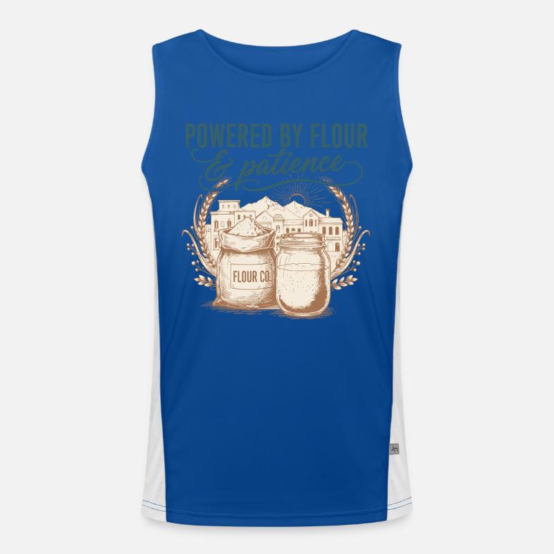 Sourdough Bread Baking Powered By Flour - Men's Functional Contrast Tank Top  - royal/white