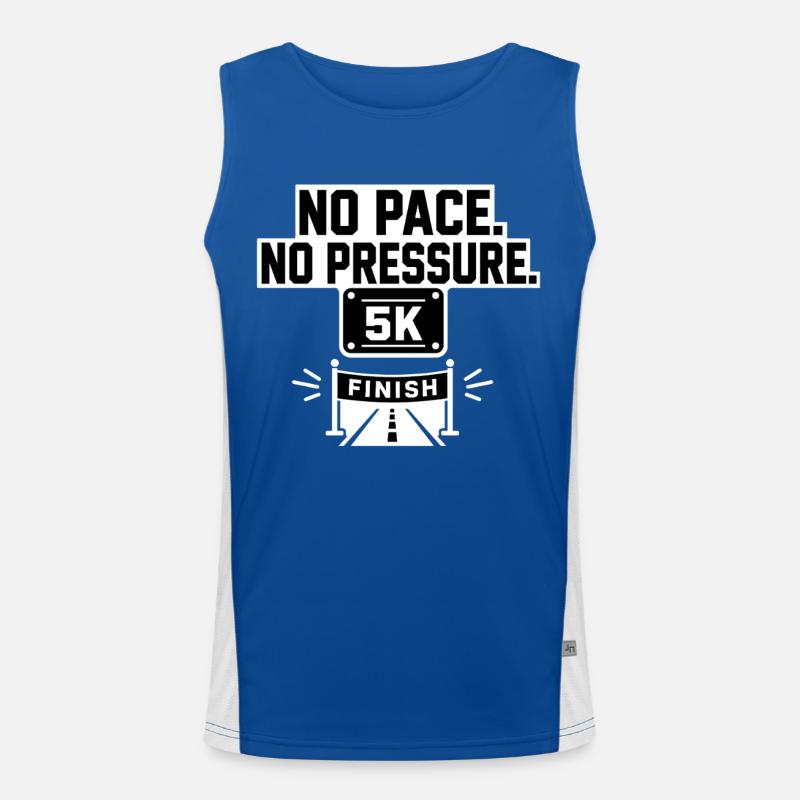 No Pace 5K - Men's Functional Contrast Tank Top  - royal/white