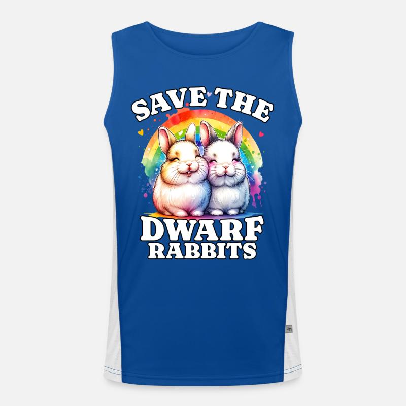 Zwergkaninchen Save Dwarf Rabbit - Men's Functional Contrast Tank Top  - royal/white