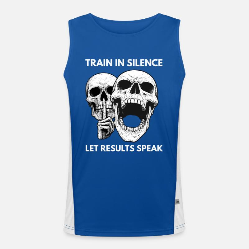 Silent training, loud results - Men's Functional Contrast Tank Top  - royal/white