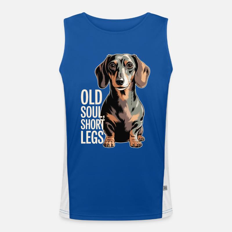 Old Soul Dackel Funktionelles Kontrast-Tank Top für Männer 