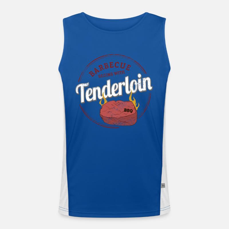 Rinderfilet Barbecue Rindfleisch Vintage BBQ Grill Funktionelles Kontrast-Tank Top für Männer 