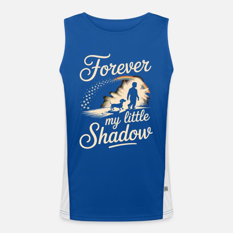 Dachshund Shadow - Men's Functional Contrast Tank Top - royal/white