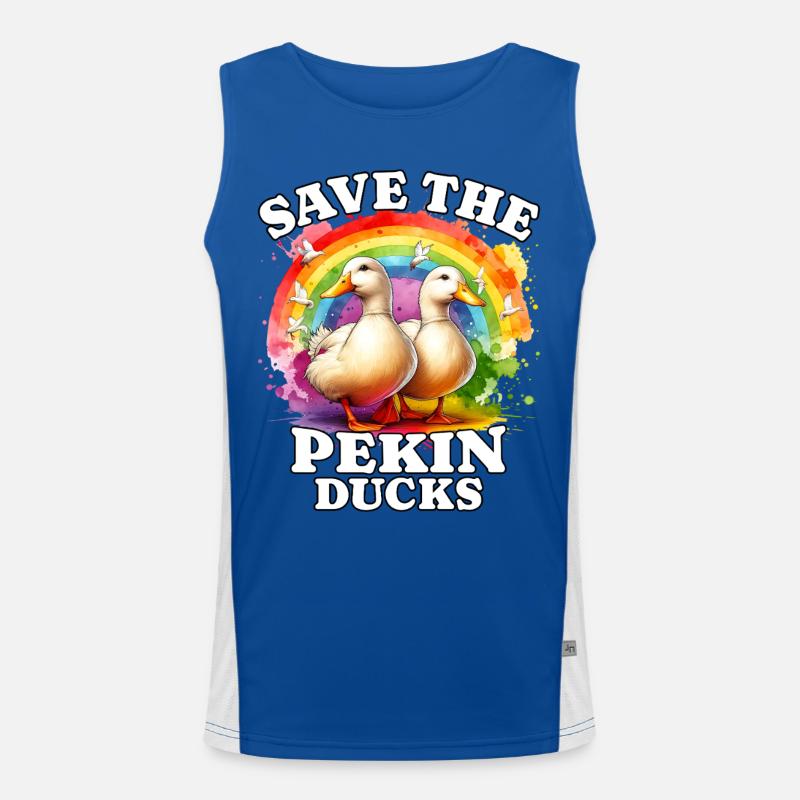 Peking duck Save Pekin Duck - Men's Functional Contrast Tank Top - royal/white