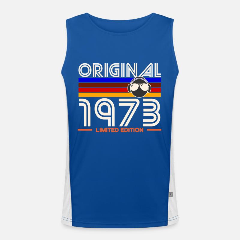 Originales Limited Edition Logo von 1973 Funktionelles Kontrast-Tank Top für Männer 