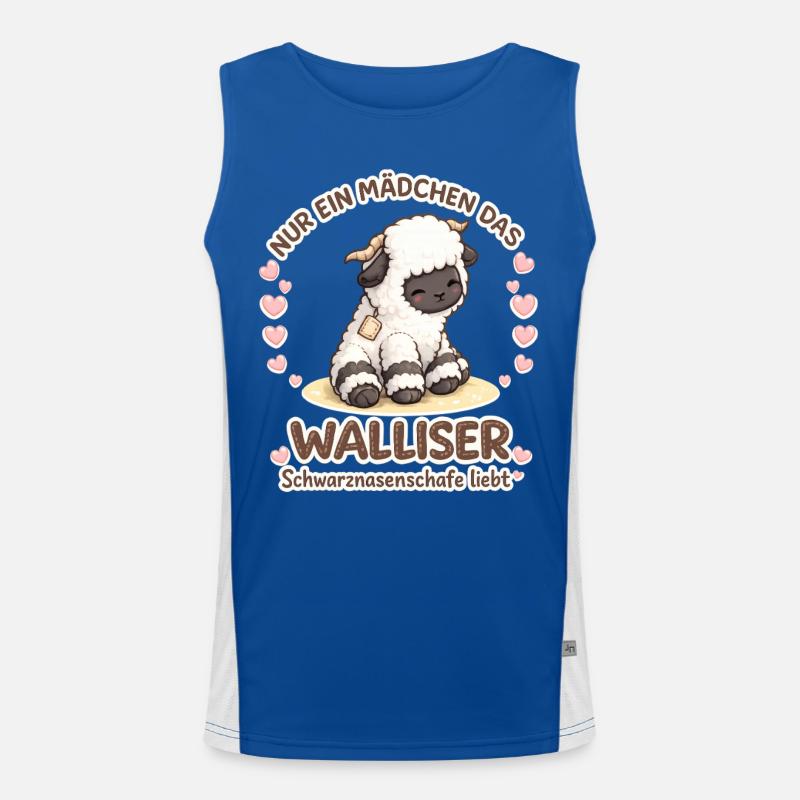 Nur Ein Mädchen Walliser Schwarznasenschafe Liebt Funktionelles Kontrast-Tank Top für Männer 