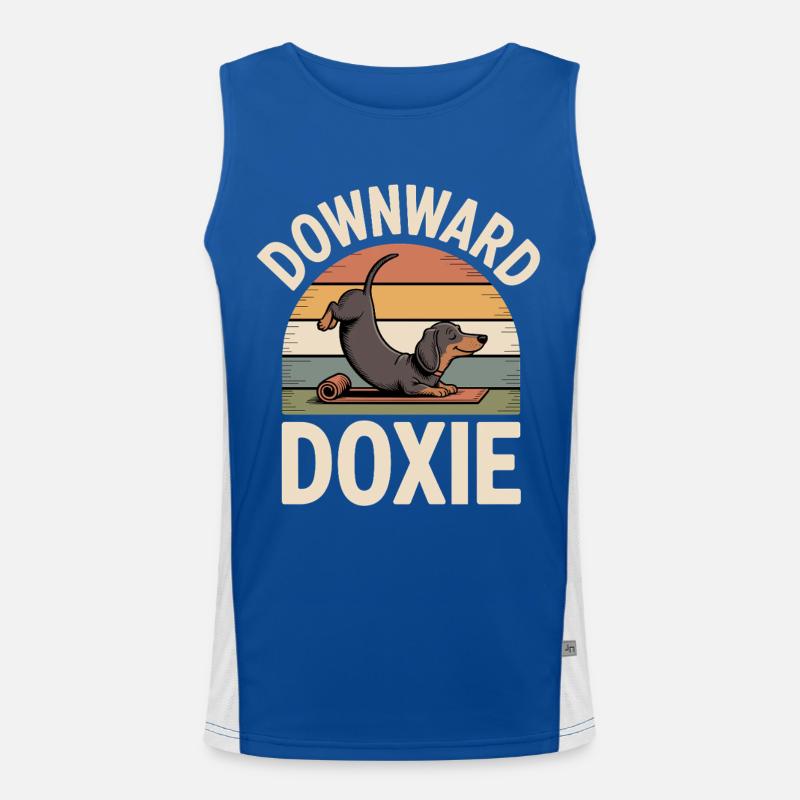 Downward Doxie - Men's Functional Contrast Tank Top  - royal/white