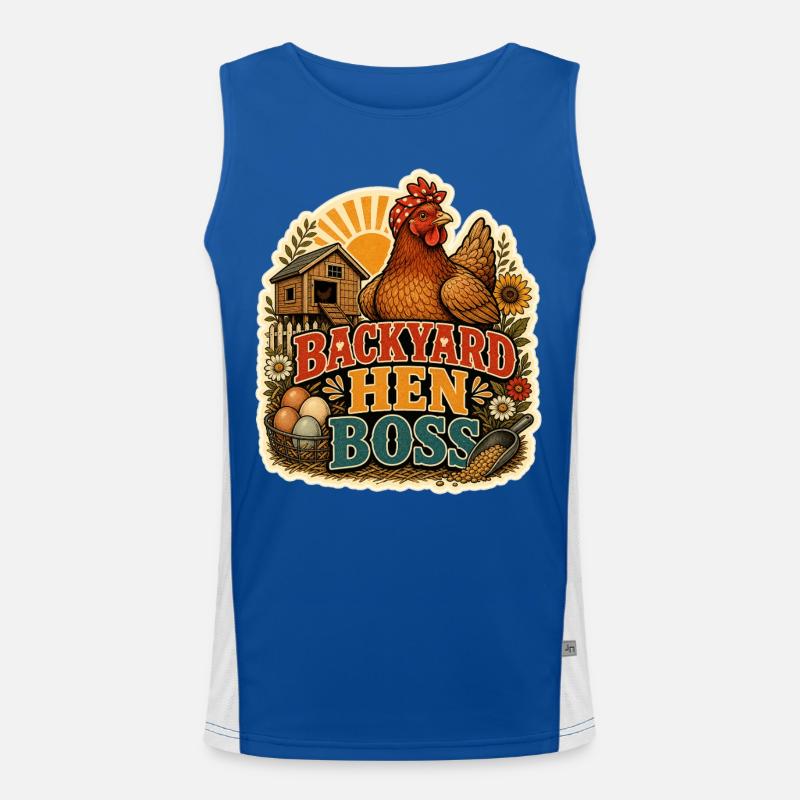 BACKYARD HEN - Men's Functional Contrast Tank Top - royal/white