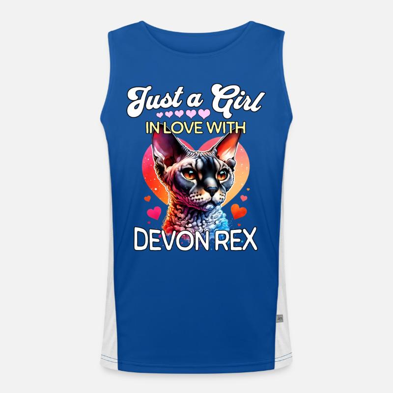 Devon Rex Girl - Men's Functional Contrast Tank Top - royal/white