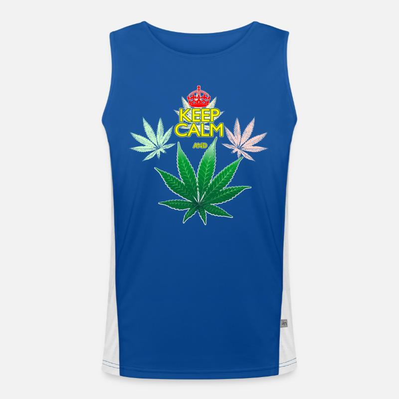 Reste calme et feuille de cannabis Débardeur respirant contrasté Homme 