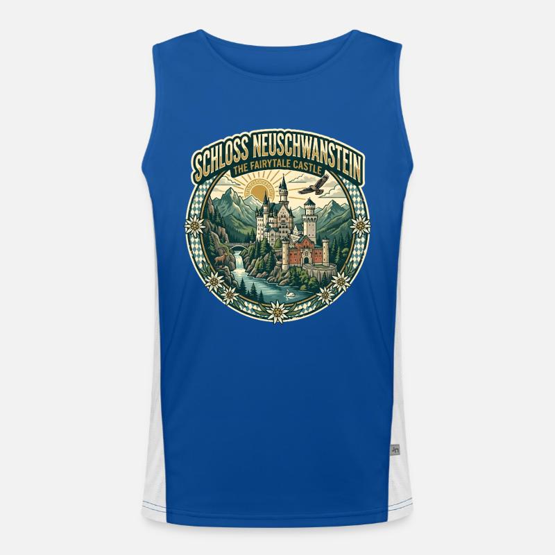 Neuschwanstein Castle - Men's Functional Contrast Tank Top - royal/white